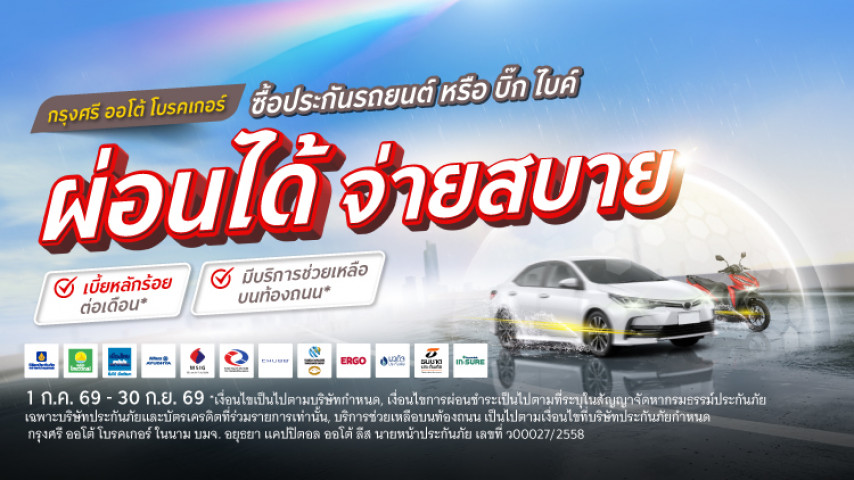 ซื้อประกันรถยนต์หรือ บิ๊กไบค์ ผ่อนได้ จ่ายสบาย